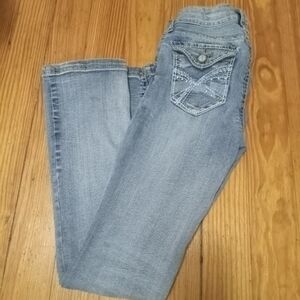 No Boundaries Women's Straight Leg Jeans - Light Blue